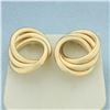 Image 1 : Triple Circle Earrings in 14k Yellow Gold