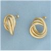 Image 2 : Triple Circle Earrings in 14k Yellow Gold