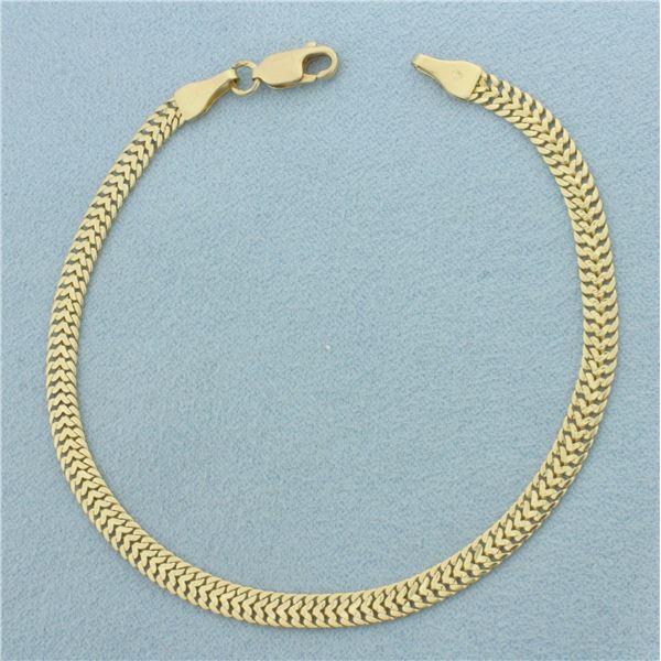 Italian Woven Mesh Link Bracelet in 14k Yellow Gold