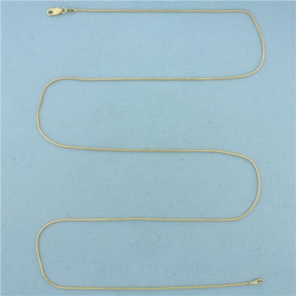 26 Inch Italian Snake Link Chain Necklace in 14k Yellow Gold