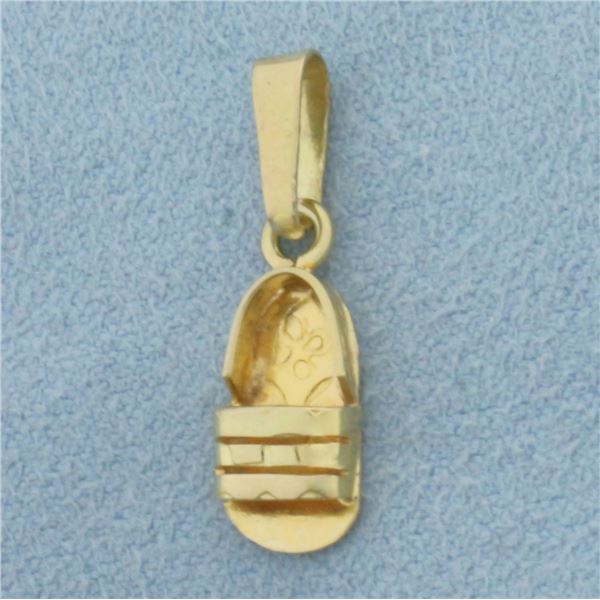 Sandal Pendant or Charm in 14k Yellow Gold