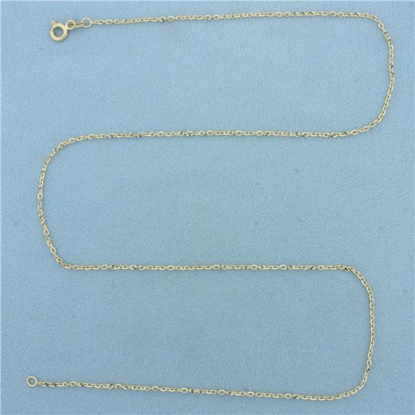 22 Inch Italian Cable Link Chain Necklace in 14k Yellow Gold