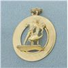 Image 1 : Ballroom Dancing Charm or Pendant in 14k Yellow Gold