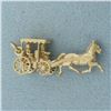 Image 1 : Mechanical Horse and Buggy Bermuda Charm in 14k Yellow Gold