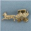 Image 4 : Mechanical Horse and Buggy Bermuda Charm in 14k Yellow Gold