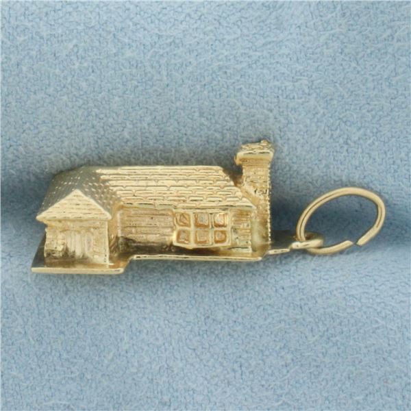 3D House Home Charm in 14k Yellow Gold