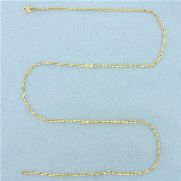 20 Inch Cable Link Chain Necklace in 22k Yellow Gold