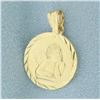 Image 1 : Childs Guardian Angel Pendant in 14k Yellow Gold