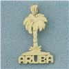 Image 1 : Aruba Palm Tree Pendant in 14k Yellow Gold