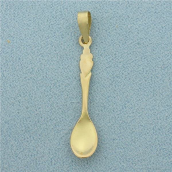 Spoon Pendant or Charm in 18k Yellow Gold