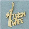Image 1 : Number One #1 Irish Wife Pendant in 14k Yellow Gold