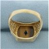 Image 4 : Mens Tiger Eye and Diamond Ring in 10k Yellow Gold