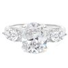 Image 2 : 3-Stone White Topaz with Diamond Accent Ring In Sterling Silver