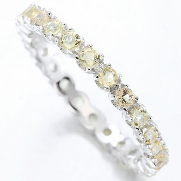 Citrine Eternity Stacking Band Ring in Sterling Silver