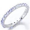 Image 1 : Tanzanite Eternity Stacking Band Ring in Sterling Silver