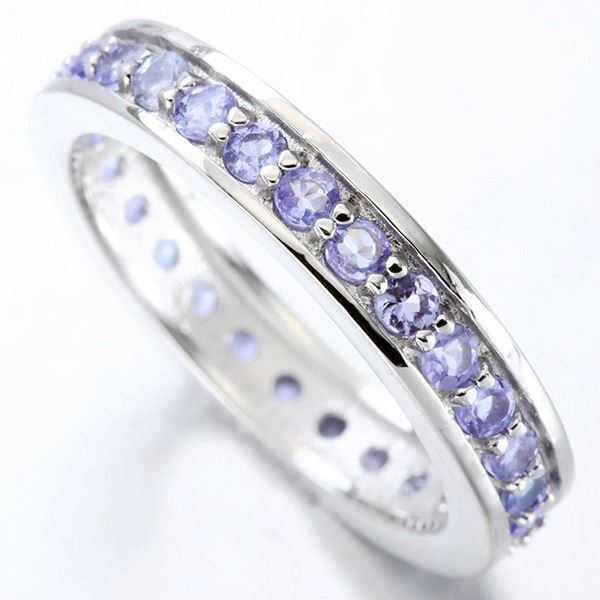 Tanzanite Eternity Stacking Band Ring in Sterling Silver
