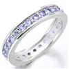Image 2 : Tanzanite Eternity Stacking Band Ring in Sterling Silver
