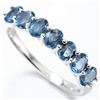 Image 1 : London Blue Topaz Stacking Band Ring in Sterling Silver