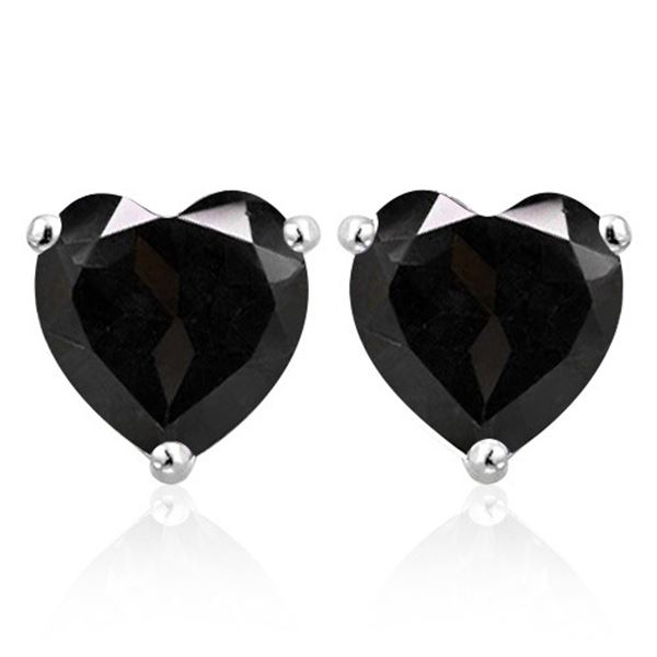 6MM Midnight Sapphire Earrings in Sterling Silver