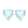 Image 1 : 5MM Heart Aquamarine Earrings in Sterling Silver
