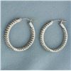 Image 2 : Diamond Inside Out Hoop Earrings in 10K White Gold