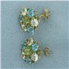 Image 2 : Rainbow Color Topaz Earrings in 10K Yellow Gold