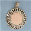 Image 1 : Italian Large Medallion Engravable Pendant in 14K Yellow Gold