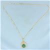 Image 2 : Jade and Diamond Necklace in 18K Yellow Gold