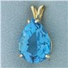 Image 1 : Swiss Blue Topaz Pear Pendant in 14K Yellow Gold