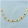 Image 1 : Sapphire Ruby and Emerald Bracelet in 14K Yellow Gold