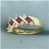 Image 2 : Ruby and Diamond Ring in 14K Yellow Gold