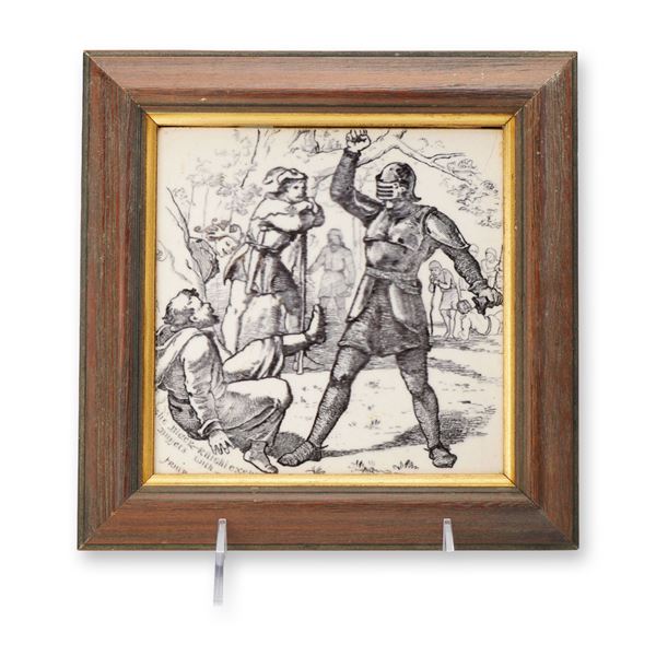 Framed Wedgwood Ivanhoe Series Transfer-Printed Tile