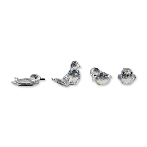 4pc Swarovski Silver Crystal Bird Figurine Collection