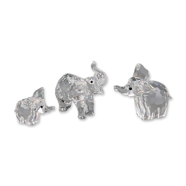Three Swarovski Silver Crystal Figurines, Elephants