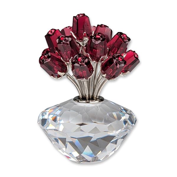 Swarovski Crystal Figurine, Vase of Roses