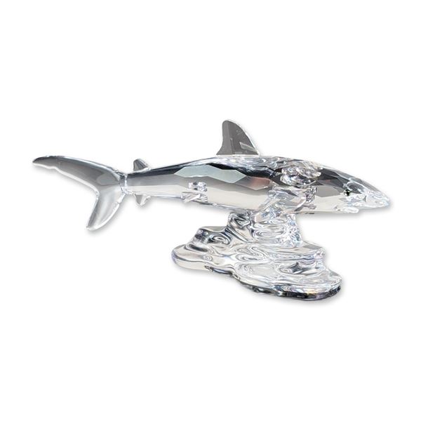Swarovski Silver Crystal Faceted Shark Figurine