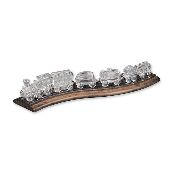 7pc Swarovski Silver Crystal Express Six-Piece Train Set plus Track
