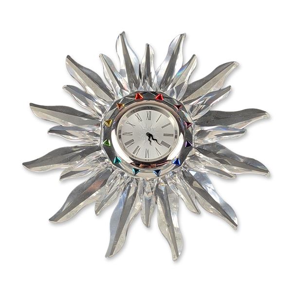 Swarovski Silver Crystal Solaris Table Clock