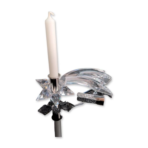 Swarovski Crystal Comet Candle Holder with Vial of Crystal Chatons