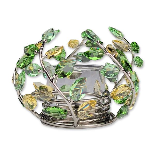 Swarovski Yasmine Hurel Crystal Leaves Tea Light Holder