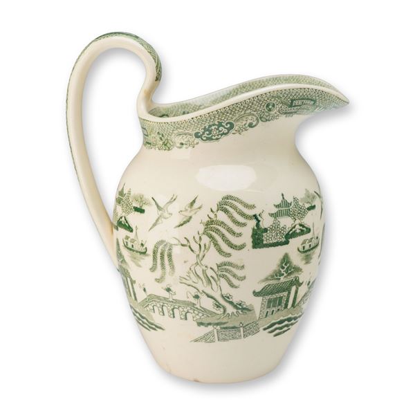 Wedgwood Green Willow Pattern Earthenware Water Jug