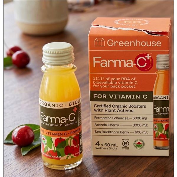 Lot of 2 - Greenhouse Farma-C+ Organic Vitamin C Booster 4 x 60ml