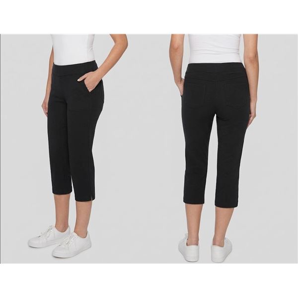 Up! Pull-On Stretch Ladies Crop Pant Black M