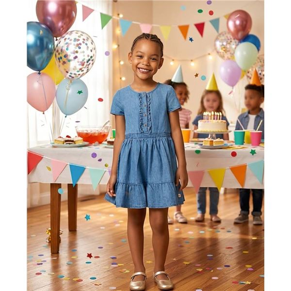 Calvin Klein Girls Denim Dress Size 6
