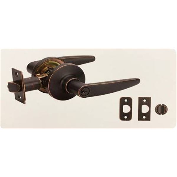 Taymor Seville Privacy Door Lever Set Aged Bronze