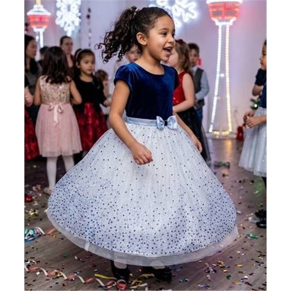Jona Michelle Girls Dress Size 10 Blue White