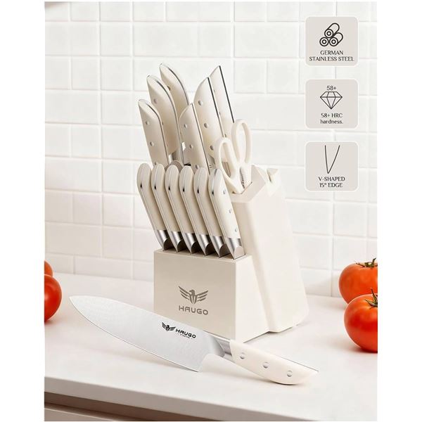 HAUGO Obsidian Series 14-Piece Knife Set
