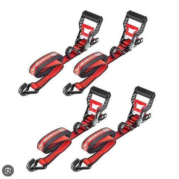 Powerbuilt 4-Piece Ratchet Tie Down Set