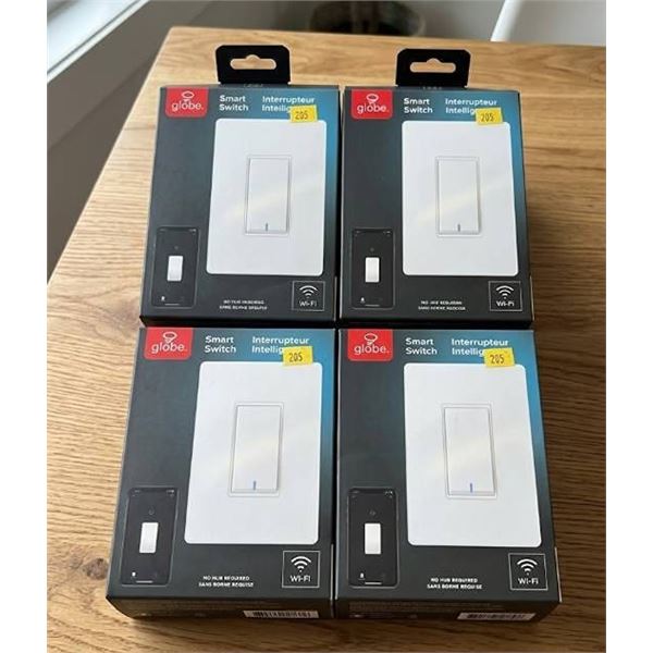 LOT OF 4 - Globe Wi-Fi Smart Light Switch