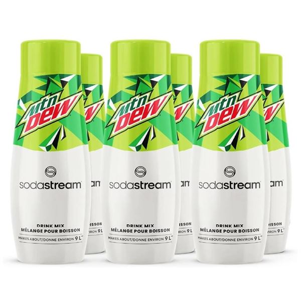 6-Pack SodaStream Mountain Dew Syrup 440ml